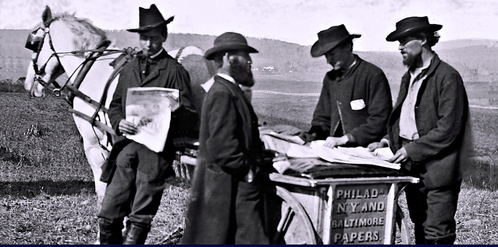 Civil War newspaper vendor, 1863